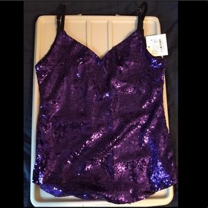 Purple sequin sparkle tank